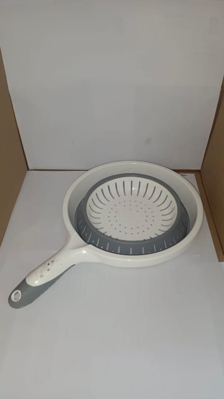 Creative Kitchen 3390 Colander, Plastic, Grey, White