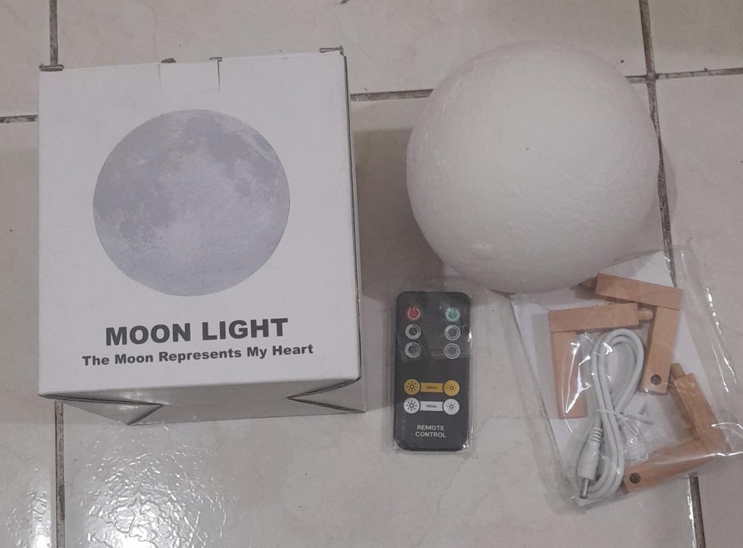 LOGROTATE Moon Lamp, 3D Printing 2 Colors RGB Led Moon