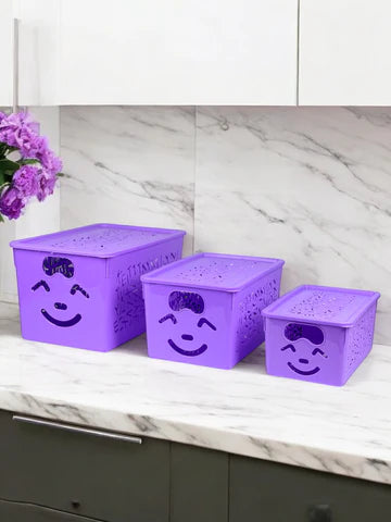 3 Pcs Set of Multipurpose Storage Box with Lid